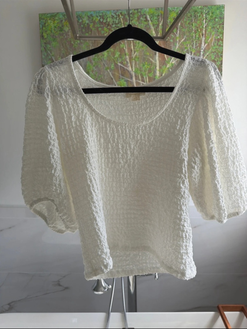 Maeve Crinkle Puff-Sleeve Blouse from Anthropologie